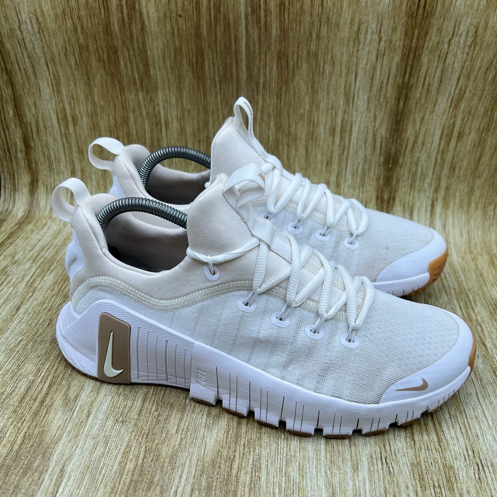 Nike Free Metcon 6 Men's Size 8.5 White Hemp Gum Training Shoes FJ7127-105
